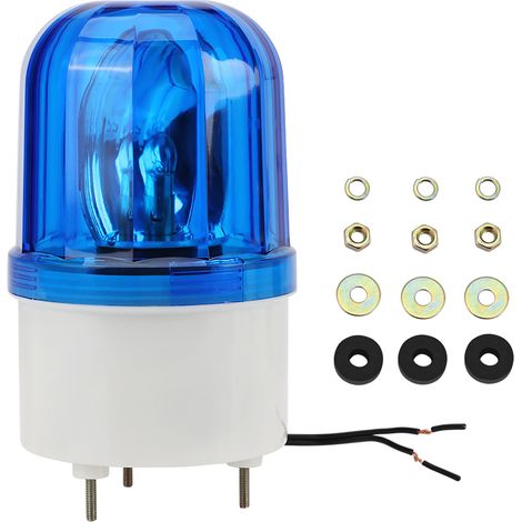 Balise rotative d'urgence LTE1101J bleue 220V IP45 avec sirène 95dB pour signalisation de sécurité industrielle et chantier (1/5)
