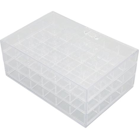 Acrylic Jewelry Organizer, 3-Layer 72-Grid Visible Detachable Earring Storage Box with Lid for Rings (1/5)