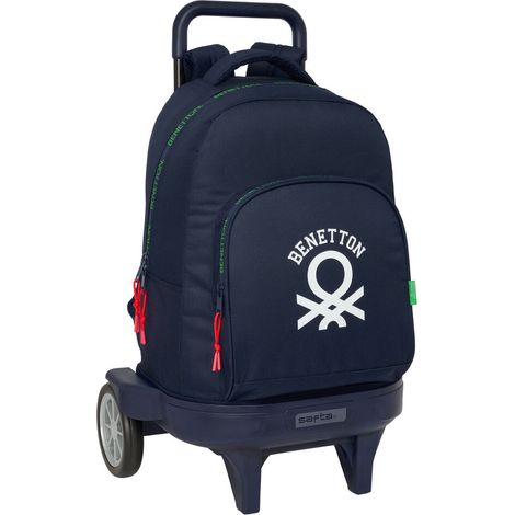 Mochila Escolar con Ruedas Benetton Together Azul marino 33 x 45 x 22 cm