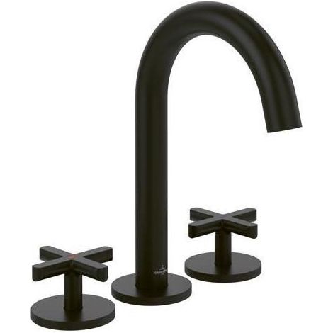 VB Waschtischauslauf-Set Loop&Friends 60 x225x177mm o. Ablaufgarnitur Matt Black (1/3)