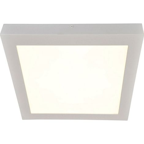 Plafonnier LED en Saillie Dalle Lumineuse Métal et Plastique Blanc et Gris Clair 22 x 22 cm - PANGIVO (1/5)
