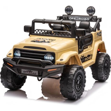 Elektro-Kinderquad 4-Rad mit Fernbedienung, 12V 4,5Ah Bluetooth LED-Lichter, Sicherheitsgurt, für 1-8 Jahre, Geländereifen, Khaki (1/5)