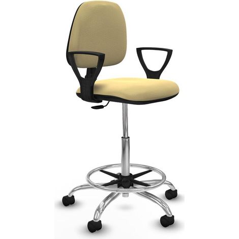 piqueras-y-crespo Silla de oficina moderna crema (1/3)