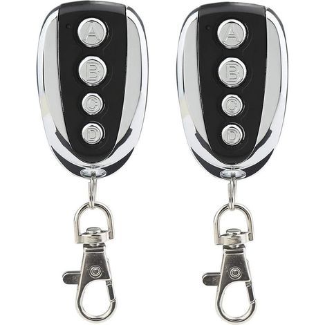 Lot de 2 télécommandes universelles pour porte de garage et portail 433 MHz avec quatre canaux - Remplacement idéal (1/4)