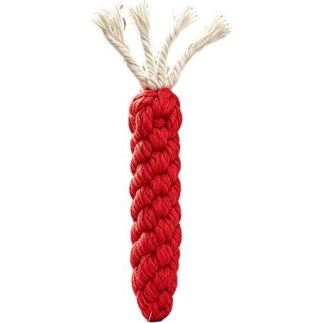 Jouet à mâcher en corde de coton pour chien - Carotte rouge - Idéal pour la dentition et le jeu (1/5)