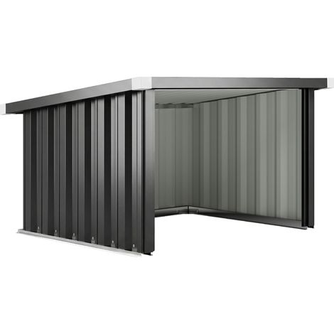 Garage pour tondeuse robot en acier 108 x 86 x 62,5 cm, garage pour tondeuse robot avec toit en appentis, bord de protection, acier galvanisé (1/5)