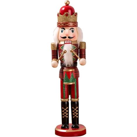 Ornements Casse-Noisette en bois, 38 cm, pour la décoration de Noël, cadeau de fête pour enfants. (1/4)