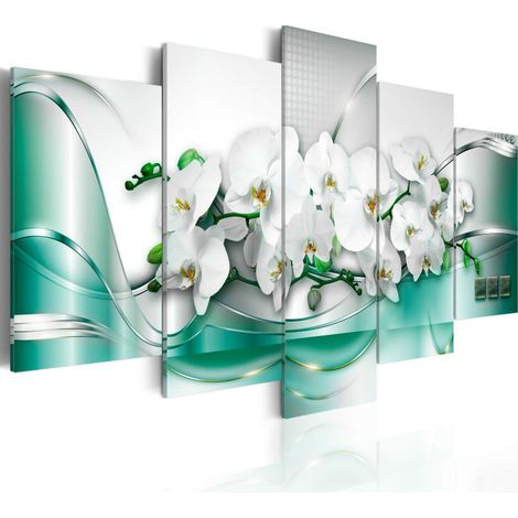 Tableau Imprimé "Celadon Ribbon" 50 x 100 cm (1/2)