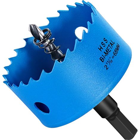 Scie Cloche 68 mm, Couteau De Trou Bi-métal, Foret En Hss M42 Pour Bois, Métal Souple Et Plastique (Plaques De Gypse Et Cloison Sèche), Avec Foret Séparable Et Clé Allen (1/5)