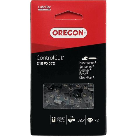 Gt Market – Chaîne OREGON 72 maillons 18 pouces – Pas 0.325' – Épaisseur 1.5 mm – Pour bois dur – 21BPX072