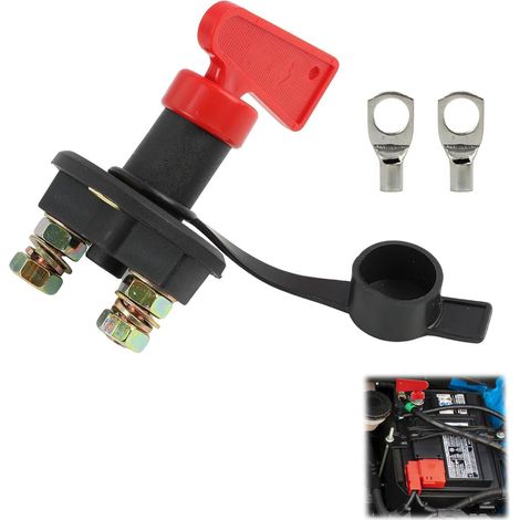 12V 150A Battery Disconnect Switch, Heavy Duty Battery Isolator, Car Batteria Switches with Keys for Safety, Suitable for Boats, Cars, Trucks, Protection Against (1/5)