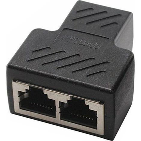 Adaptador divisor de red 1 RJ45 a 2RJ45 Negro (1/5)