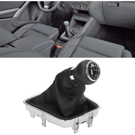 Integrierte Staubschutzkappe für den Schalthebel, kompatibel mit Volkswagen Tiguan 2012-2015 (5-Gang), schwarze Kappe. (1/5)