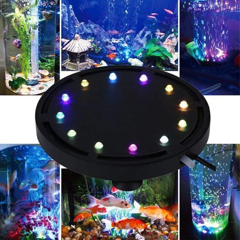 Lumière sous-marine à bulles RGB – Étanche – Changement de couleur automatique – Pour aquarium et étang – Installation facile avec ventouses (1/5)