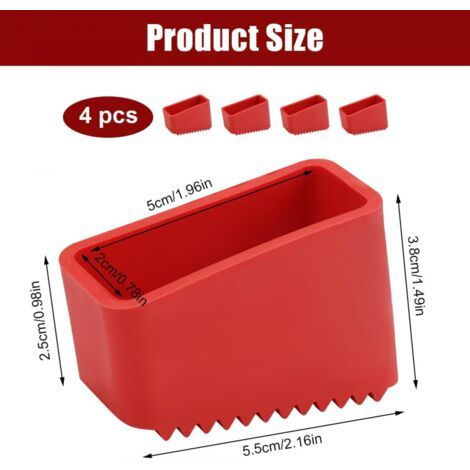 Embouts de pieds d'échelle en caoutchouc – un ensemble de 4, taille 50x20 mm – forte adhérence, empêche efficacement de rayer le sol. (1/4)