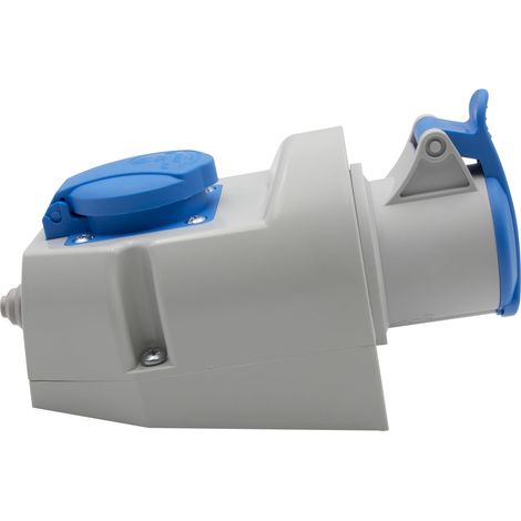 Prise électrique murale combinée CEE 230 V/16 A 3 pôles + Schuko, prise industrielle couvercle, intérieur/extérieur, atelier, garage (1/5)