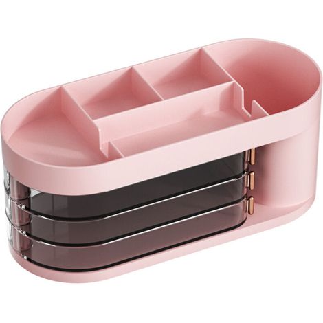 Organisateur de Bureau, Porte Stylo Bureau avec 5 Compartiments et 3 Tiroirs, Rangement Bureau Organisateur Multifonctionnel Fo (1/4)