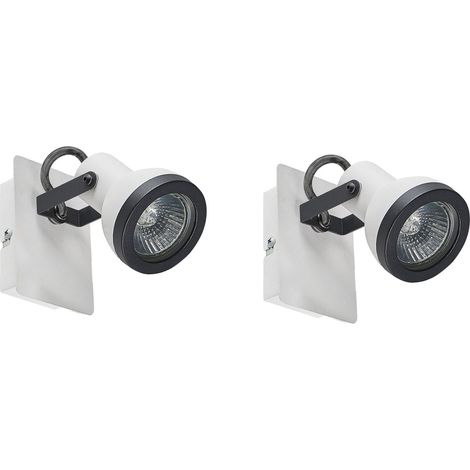 Set of 2 Spotlight Lamps BARO Adjustable Metal White (1/5)