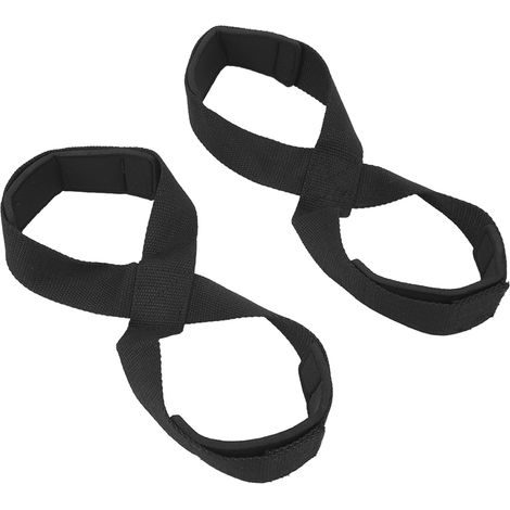 Paar Achter-Hebegurte, rutschfeste Gewichthebergurte für Kreuzheben, Bodybuilding, schwarz (1/4)