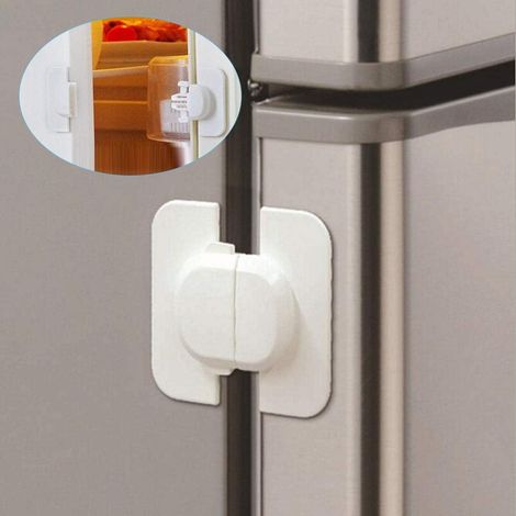 Refrigerator safety locks, cabinet child safety locks, adhesive baby locks, freezer locks, suitable for kitchen cabinets, drawers and refrigerators.