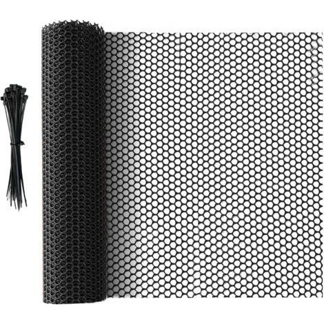 Clôture en Maille Plastique Noir, 5 m x 40 cm, Filet Polyvalent pour Protection des Arbres, Barrière pour Chats, Chiens, Lapins et Plantes (1/5)