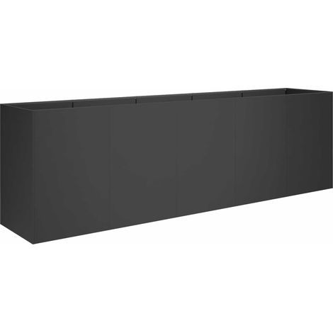 Cache-pot de jardin Noir 200 x 40 x 60 cm Acier laminé à froid vidaXL
