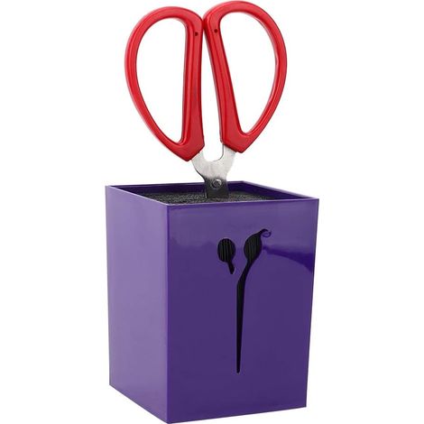 Porte-ciseaux, porte-pinces de coiffure, boîte de rangement pour ciseaux, support pour ciseaux, peignes, pinces, étui de rangement, accessoires de bureau, organisateur d'outils (violet) (1/5)