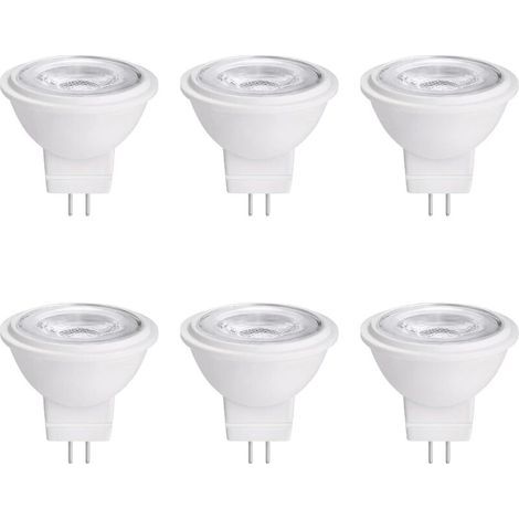 Ampoule LED MR11 GU4.0 à double broche, 3 W, 12 V AC/DC, spot LED basse tension, lumière blanc chaud 2700 K-3000 K, lot de 6 (1/5)