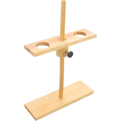 Support D'entonnoir en Bois à 2 Trous Hauteur Réglable, Polyvalent pour Laboratoire et Scénarios D'enseignement Expérimental (1/5)