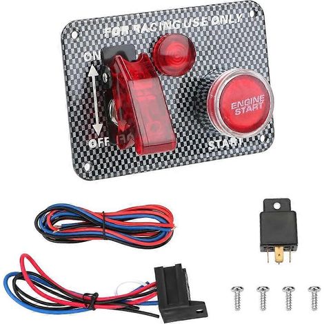 Interruptor de palanca LED Accesorios para coche Panel de interruptor de encendido LED de 12 V para botón pulsador de arranque del motor de coche de carreras (1/5)