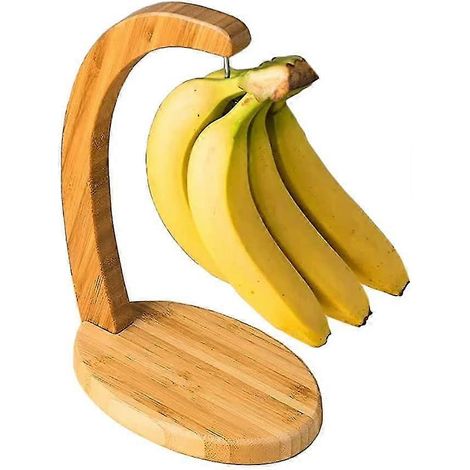 Support à bananes avec crochet, casier à raisins, porte-bananes en bois et bambou, étagère à couverts et fruits pour la cuisine ou le bar (1/3)