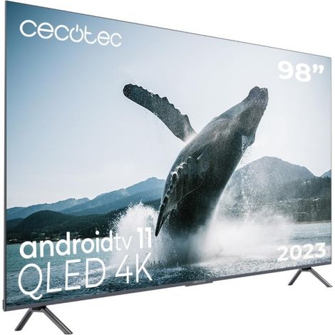 Cecotec VQU30098+S TV 98" QLED 4K UHD, 120Hz, Full Array Local Dimming 192 Zones, Smart Android 11 TV, HDMI 2.1, Google Voice Assistant, Dolby Visiotmos, SubWoofer 60W, Wi-Fi, BT, PVR (1/4)