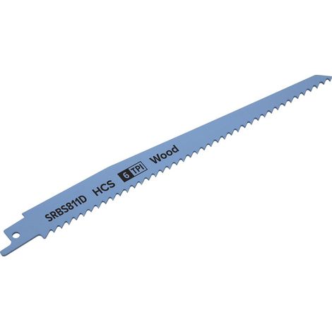 Sealey Reciprocating Saw Blade for Clean Wood 200mm 6tpi - Pack of 5 SRBS811D