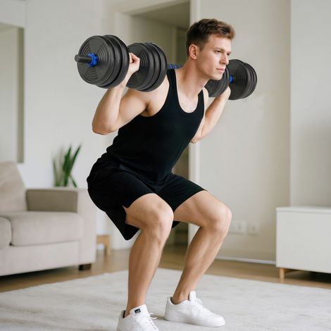 Kit Haltères Musculation Haltères Réglables 25 kg 3 en 1, Ensemble de Poids Réglable avec Barre d'Extension Bleu (1/5)