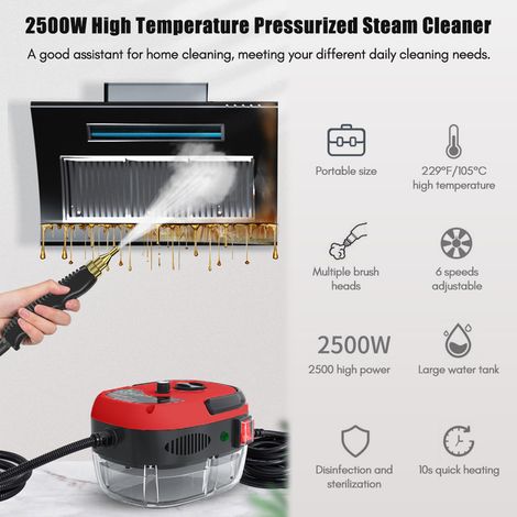 Nettoyeur vapeur portatif 1500W haute puissance 6 vitesses réglables pratique pour réfrigérateur de cuisine (1/5)