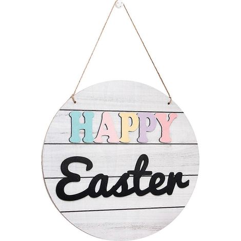 Fröhliche Ostern – Rustikales Türschild aus Holz, Festtags-Wanddekoration, Dekoration für Haus und Garten