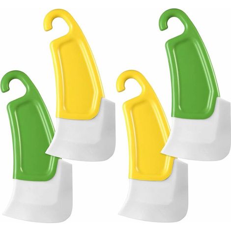 Grattoir en Silicone Grattoir Résistant à la Chaleur Grattoir de Cuisine Antiadhésif Spatule de Nettoyage de Casserole en Silicone Outil de Nettoyage de Pot pour Mélanger, Vert et Jaune Guazhuni (4Pcs (1/5)
