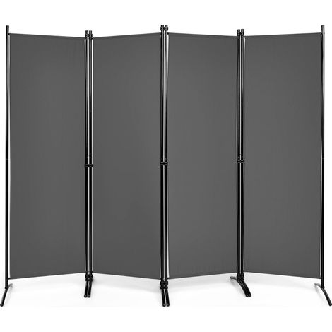 Paravento pieghevole a 4 ante 220 x 51 x 173 cm pratico divisorio di design per un'atmosfera accogliente grigio ferro 200013042