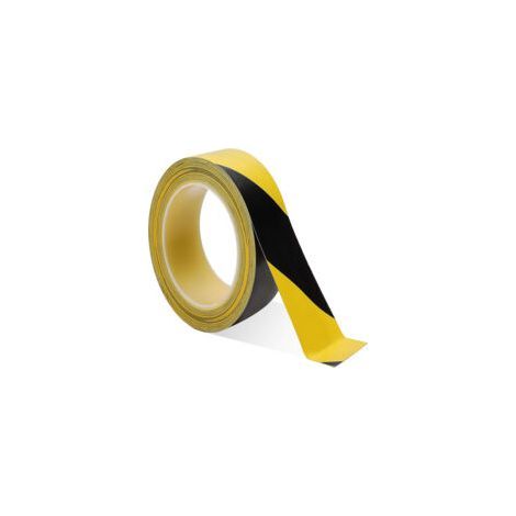 Rolle selbstklebendes PVC-Warnband, schwarz und gelb, 50 mm × 33 m (1/5)