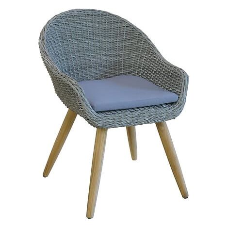 Fauteuil vintage Malte - Aluminium et polyester - Gris
