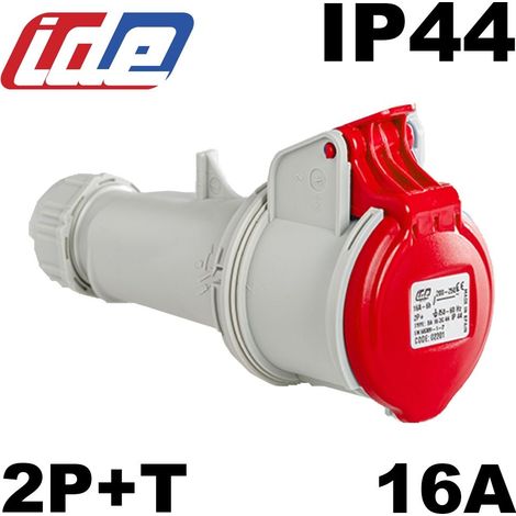 Prise femelle 2P+T 16A étanche IP44 (1/4)