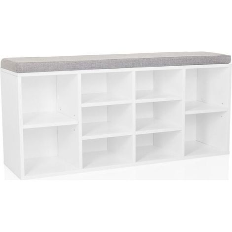 [NEUWERTIG] B-Ware hjh LIVING Schuhschrank Schuhregal ESTHA 10 Weiß Aufbewahrung Sitzbank (1/2)