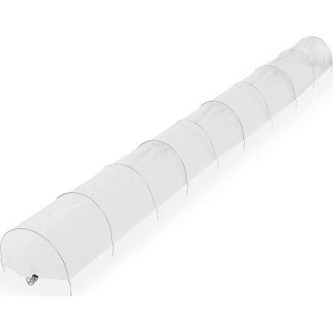 Serre, 7 m de Long, en bâche en PVC, 10 arceaux, Tunnel de Culture, Plantes, Transparent (1/5)