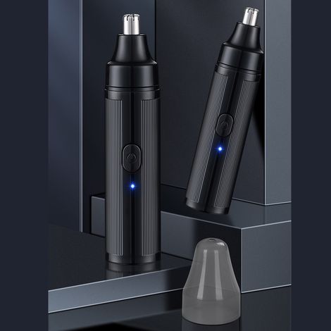 Tondeuse Électrique pour Poils du Nez Rechargeable USB Portable et Précise avec Lame Affûtée 500mAh ABS et Aluminium Noir (1/5)
