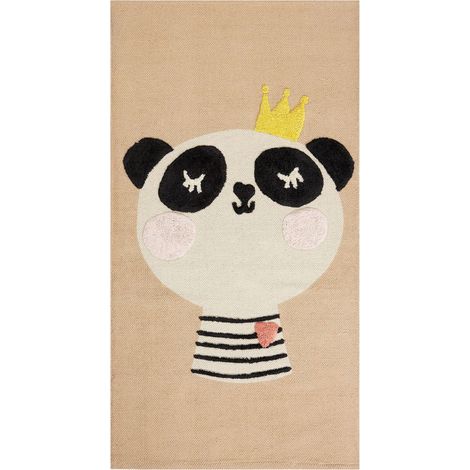 Kinderteppich BUNAN Beige 80 x 150 cm Baumwolle