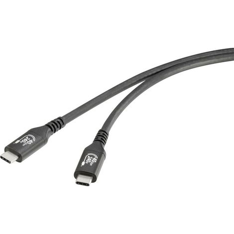 Trywise Câble USB USB4™ USB-C® mâle, USB-C® mâle 1.00 m noir connecteur aluminium RF-5235978 X940602 (1/3)