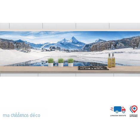 Crédence : Lac de montagne enneigé - Alu composite - 245 - 60 (1/3)