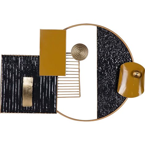 Schwarz-Weiß-Metall-Wanddekoration 88X5X60 cm (1/5)
