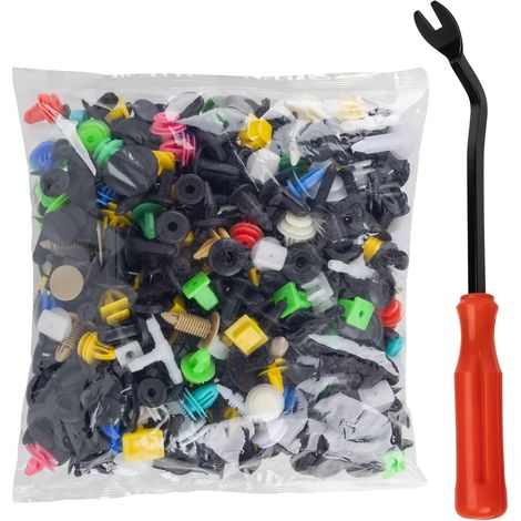 Rivets clips plastique - Fixation protection - Porte voiture - 500 pièces (1/5)