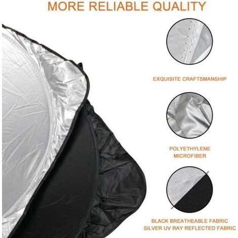 Sonnenschutzblende – Reflektierendes Metallic-Gewebe – Für die Frontscheibe – 160 x 86 cm – 1 Stück (1/4)
